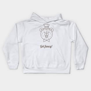 Cartoon bear in a hat Kids Hoodie